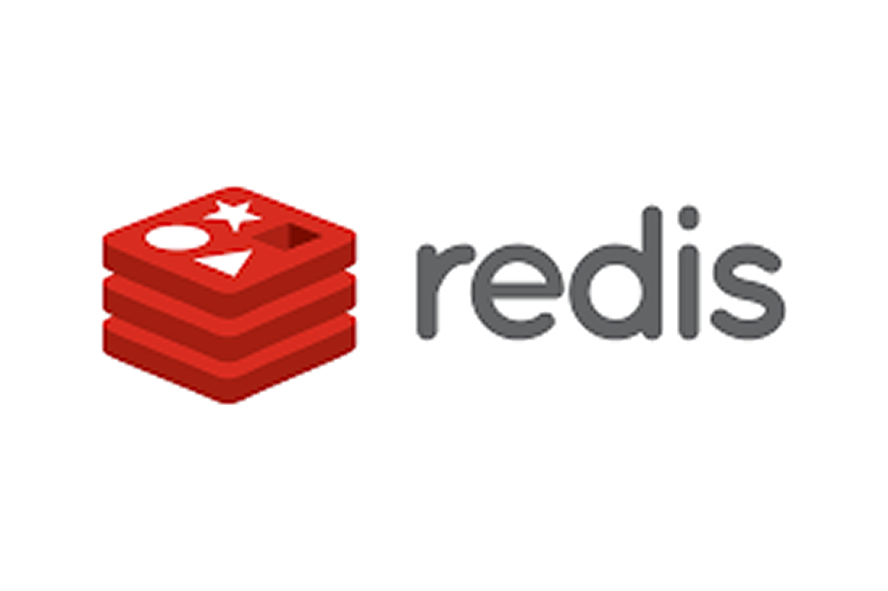 Redis logo with geometric shapes